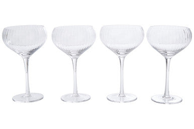 Orsina Lyle Fluted Cocktail Glasses – Set of 4 Stemmed Glassware
