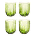 Orsina Fleur Green Tumblers – Set of 4 Embossed Textured Glassware