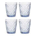 Orsina Fleur Blue Embossed Glass Tumblers – Set of 4 Drinkware