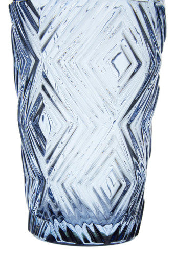 Orsina Fleur Blue Highball Glasses – Set of 4 Textured Tumblers
