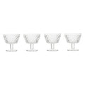 Orsina Fleur Glass Dessert Bowls – Set of 4 Diamond-Embossed Dishes