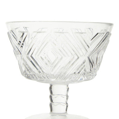 Orsina Fleur Glass Dessert Bowls – Set of 4 Diamond-Embossed Dishes