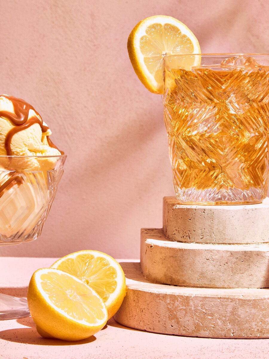 Orsina Fleur Clear Glass Tumblers – Diamond Patterned Set of 4