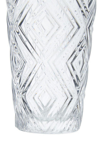 Orsina Fleur Highball Glasses – Set of 4 Diamond Textured Glassware