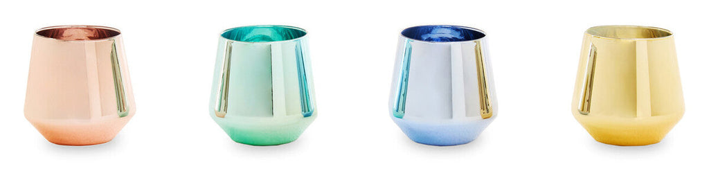 Orsina Aurora Glass Tumblers – Set of 4 Assorted Colorful Drinkware