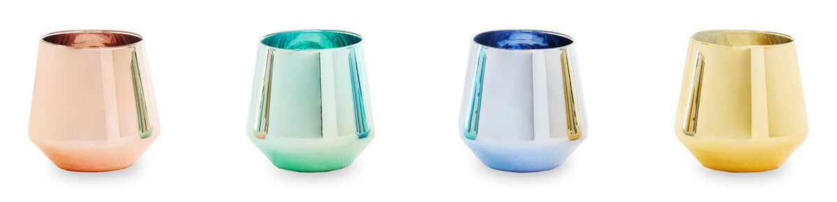 Orsina Aurora Glass Tumblers – Set of 4 Assorted Colorful Drinkware