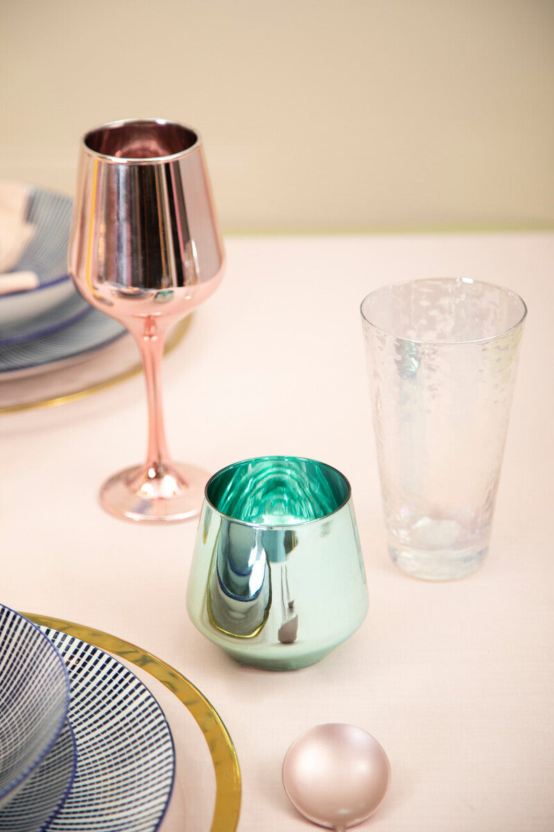 Orsina Aurora Glass Tumblers – Set of 4 Assorted Colorful Drinkware