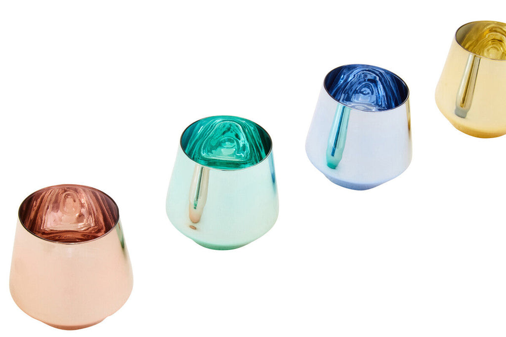 Orsina Aurora Glass Tumblers – Set of 4 Assorted Colorful Drinkware