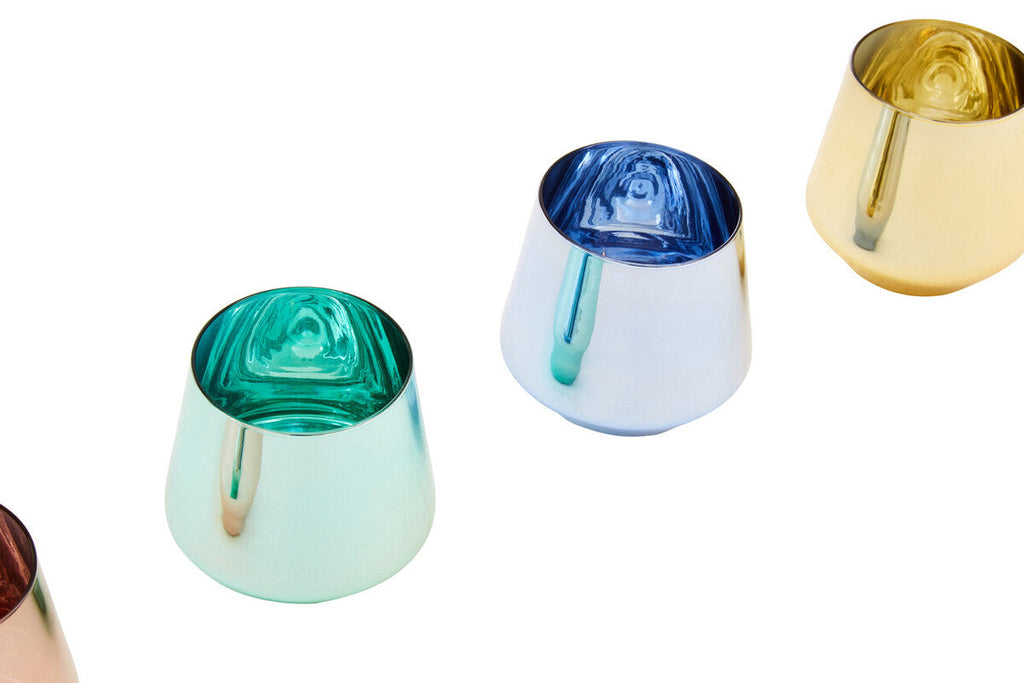 Orsina Aurora Glass Tumblers – Set of 4 Assorted Colorful Drinkware