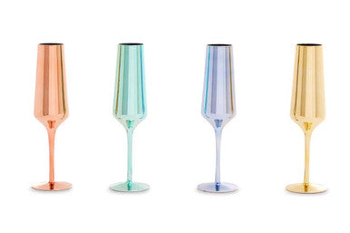 Orsina Aurora Champagne Flutes – Set of 4 Assorted Glassware
