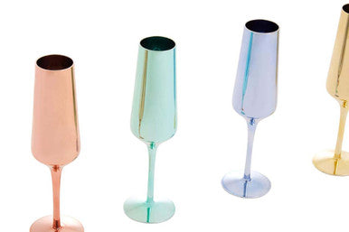 Orsina Aurora Champagne Flutes – Set of 4 Assorted Glassware