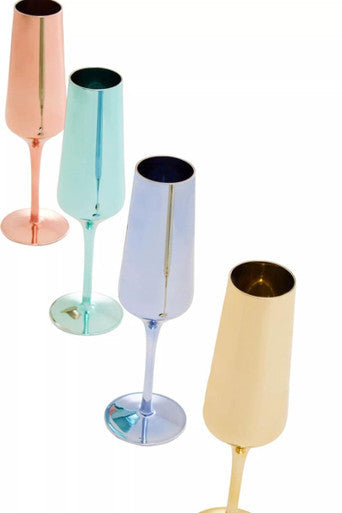 Orsina Aurora Champagne Flutes – Set of 4 Assorted Glassware