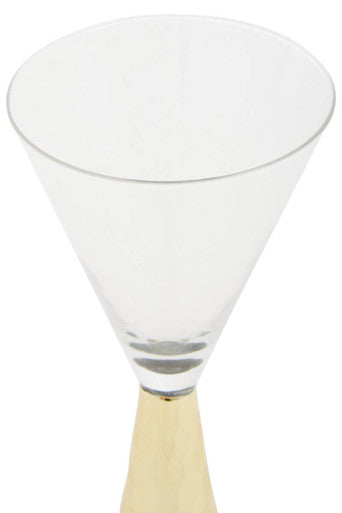 Orsina Astrid Wine Glasses – Set of 2 with Gold Honeycomb Stems