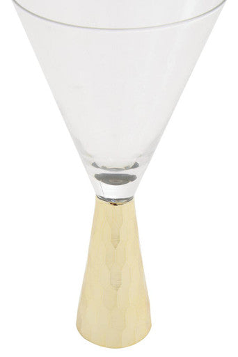 Orsina Astrid Wine Glasses – Set of 2 with Gold Honeycomb Stems