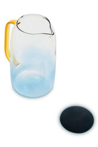 Orsina Noa Glass Ombre Blue Pitcher and Cup Set – 5-Piece Serveware