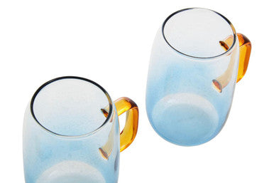 Orsina Noa Glass Ombre Blue Pitcher and Cup Set – 5-Piece Serveware