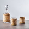 Orsina Juno 3-Piece Glass Decanter Set with Hand-Wrapped Rattan