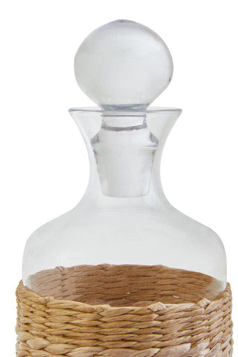 Orsina Juno 3-Piece Glass Decanter Set with Hand-Wrapped Rattan