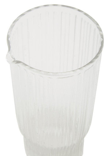 Orsina Juno Ribbed Glass and Jug Set – 3-Piece Clear Glassware