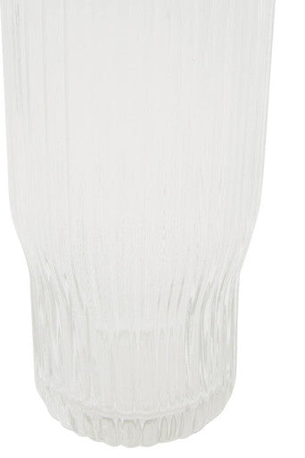 Orsina Juno Ribbed Glass and Jug Set – 3-Piece Clear Glassware