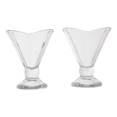 Orsina Torta Flora Glass Sundae Dishes – Set of 4 Petal Dessert Bowls