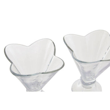 Orsina Torta Flora Glass Sundae Dishes – Set of 4 Petal Dessert Bowls