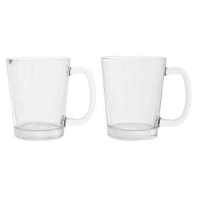 Orsina Torta Clear Glass Mugs – Set of 4 Tapered Coffee and Tea Cups
