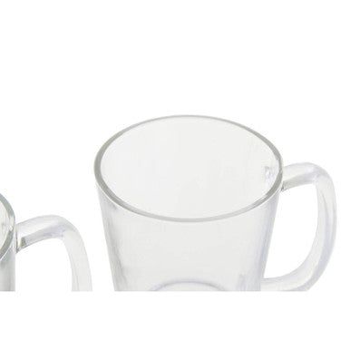 Orsina Torta Clear Glass Mugs – Set of 4 Tapered Coffee and Tea Cups