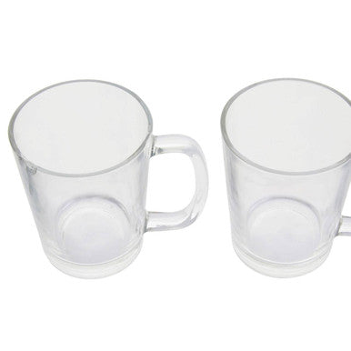Orsina Torta Clear Glass Mugs – Set of 4 Tapered Coffee and Tea Cups