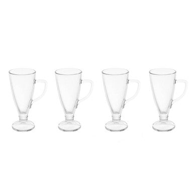Orsina Torta Latte Glasses – Set of 4 Tapered Glass Coffee Mugs