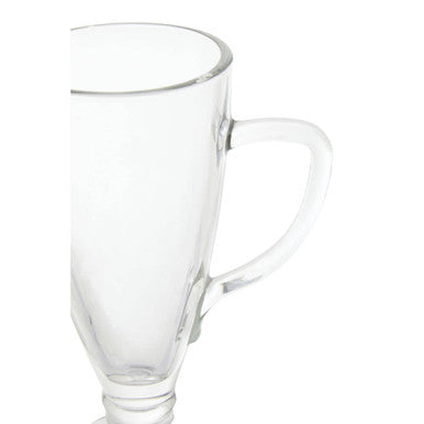 Orsina Torta Latte Glasses – Set of 4 Tapered Glass Coffee Mugs