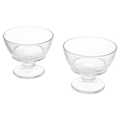 Orsina Torta Glass Sundae Dishes – Set of 4 Footed Dessert Bowls