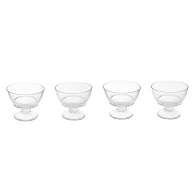 Orsina Torta Glass Sundae Dishes – Set of 4 Footed Dessert Bowls