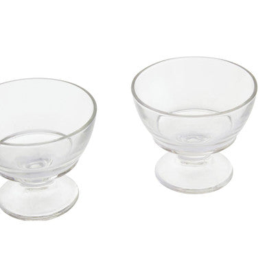 Orsina Torta Glass Sundae Dishes – Set of 4 Footed Dessert Bowls