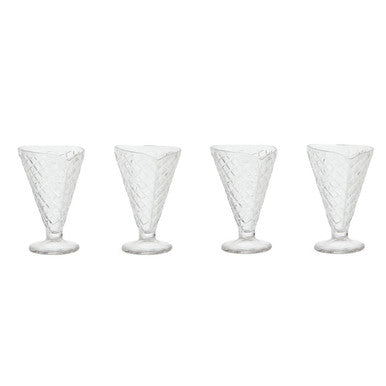 Orsina Torta Tapered Sundae Dishes – Set of 4 Stackable Glassware
