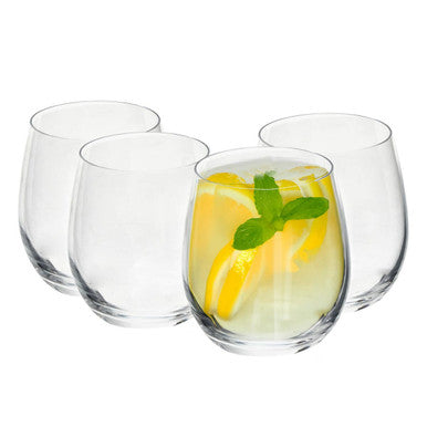 Orsina Ada Crystal Small Tumblers – Set of 4 Rounded Tasting Glasses