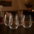 Orsina Ada Crystal Tumblers – Set of 4 Rounded Glassware for Cocktails