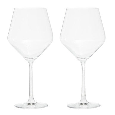 Orsina Crystal Burgundy Wine Glasses – Set of 2 Large Stemmed Goblets