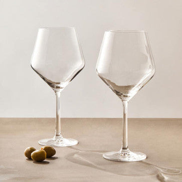 Orsina Crystal Burgundy Wine Glasses – Set of 2 Large Stemmed Goblets