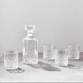 Orsina Dayla Diamond Pattern Whiskey Decanter and 4 Glass Barware Set