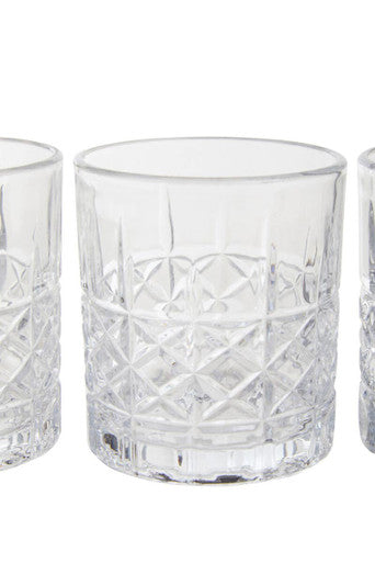 Orsina Dayla Diamond Pattern Whiskey Decanter and 4 Glass Barware Set