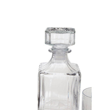 Orsina Dayla Ribbed Glass Whisky Decanter and 4 Glasses Barware Set