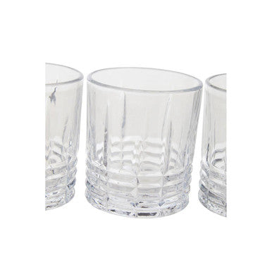 Orsina Dayla Ribbed Glass Whisky Decanter and 4 Glasses Barware Set