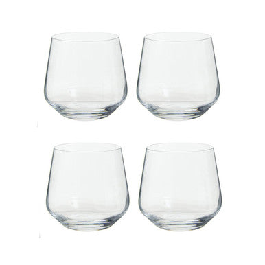 Orsina Ada Crystal Large Tumblers – Set of 4 Modern Cocktail Glasses