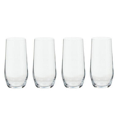 Orsina Ada Crystal Highball Glasses – Set of 4 Modern Cocktail Glassware