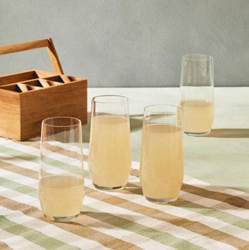 Orsina Ada Crystal Highball Glasses – Set of 4 Modern Cocktail Glassware