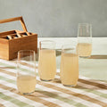 Orsina Ada Crystal Highball Glasses – Set of 4 Modern Cocktail Glassware