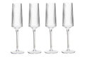Orsina Eldon Ribbed Champagne Flutes – Set of 4 Crystal Glasses