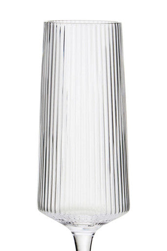 Orsina Eldon Ribbed Champagne Flutes – Set of 4 Crystal Glasses