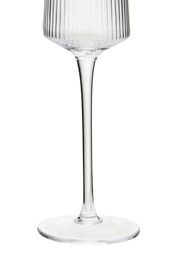 Orsina Eldon Ribbed Champagne Glasses – Set of 4 Crystal Flutes